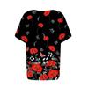 Women's Fashion Printed Pattern Button Down Chest Pocket Short Sleeve Shirt