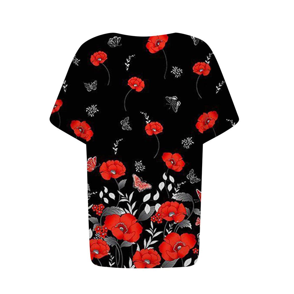 Women's Fashion Printed Pattern Button Down Chest Pocket Short Sleeve Shirt