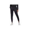 adidas Solid Color Brand Logo Print Elastic Knit Sports Pants Women Bottoms Black EI5540
