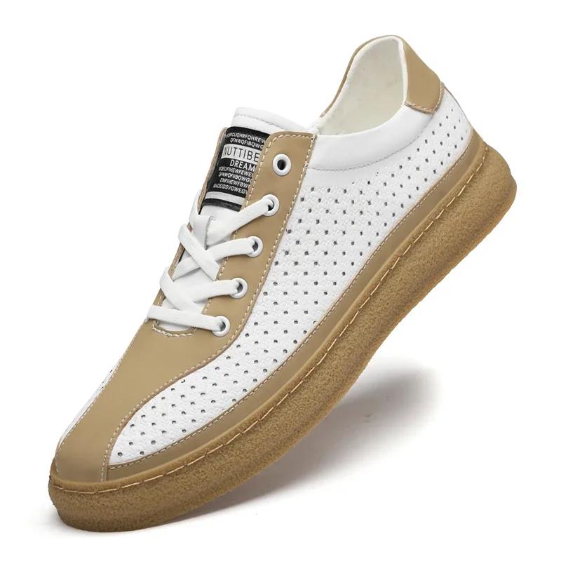 Men's Genuine Leather Shoes New Summer Breathable Outdoor Sneakers Luxury Brand Formal Designer Shoes Running Shoes Mocassins