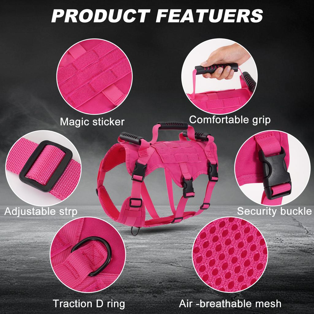 Dog Leash, Anti Slip, Explosion-proof, Nighttime Reflective, Walking Dog Chest Harness, Tactical Chest And Back For Large Dogs
