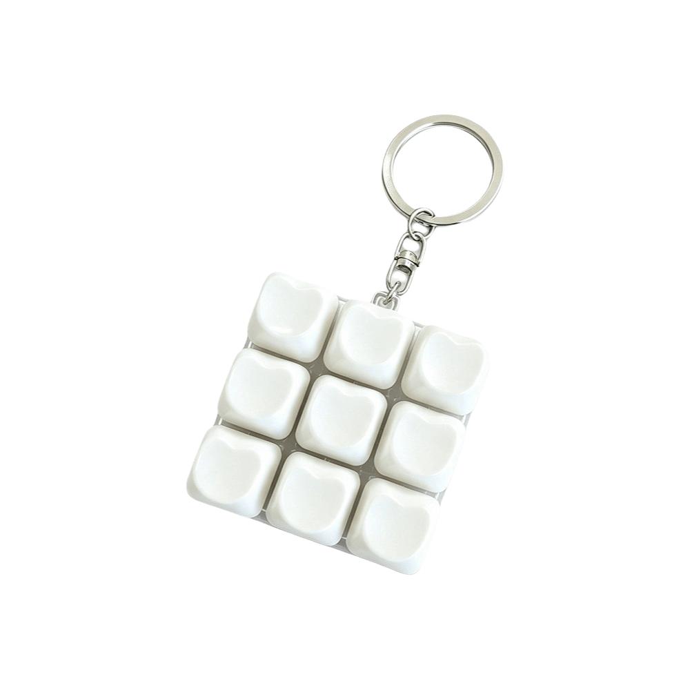 Stress Relief Fidget Button Keychain Pendant Bag Key Decor Unique Fidget Clicker Toy Sensory Play
