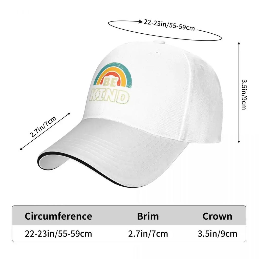 Be Kind Retro Cap Fashion Casual Baseball Caps Adjustable Hat Hip Hop Summer Unisex Baseball Hats Customizable Polychromatic