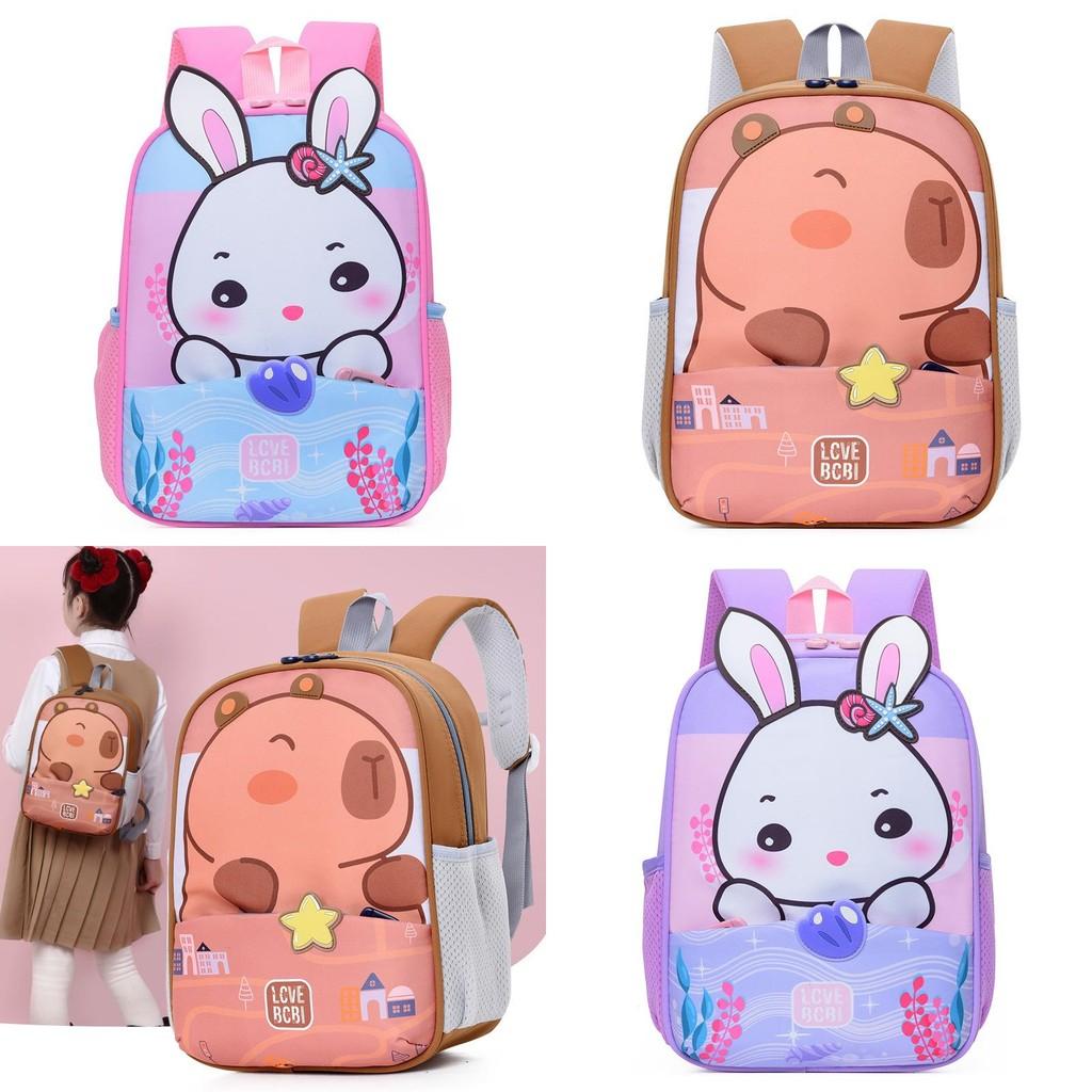Adorable Capybara Kindergarten Backpack For Kids Ages 3 To 6 Featuring Cute Cartoon Design