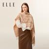 ELLE Women's 100% Merino Wool Jacquard Scarf & Shawl Gift Set