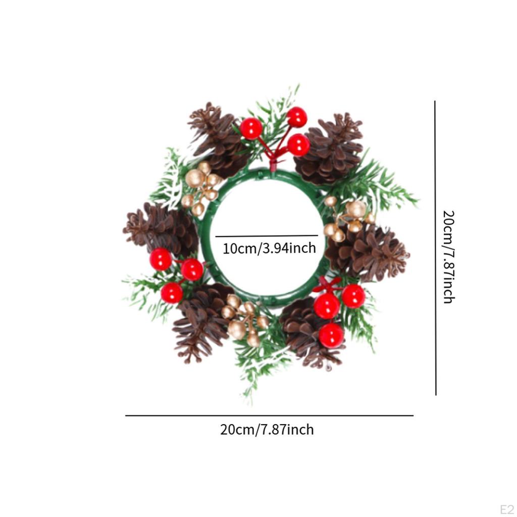 Christmas Candle Rings Wreath Inner Diameter 4" for Wedding Holiday Birthday Style A
