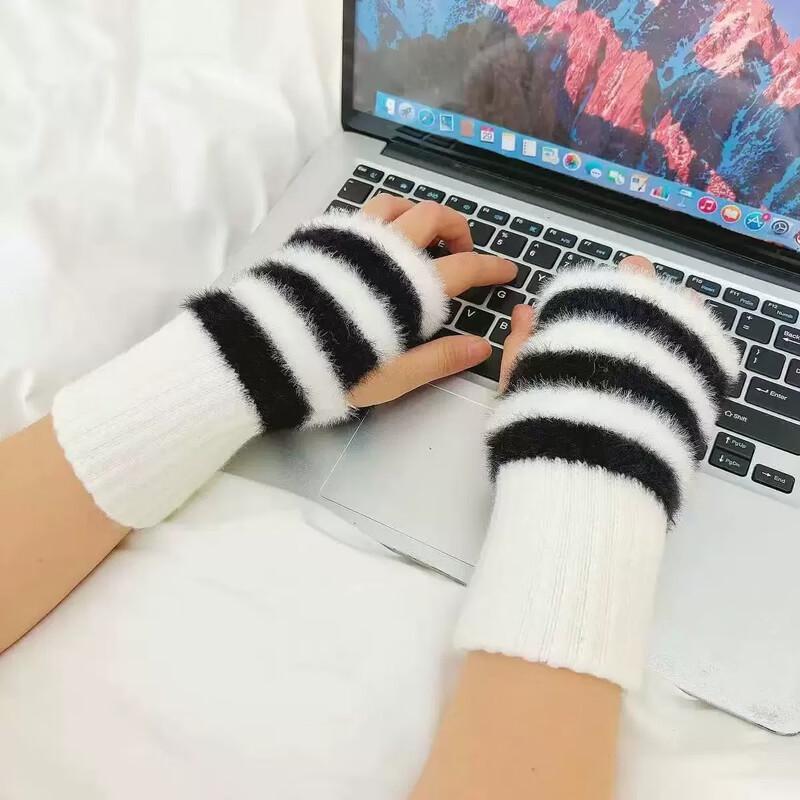 Ailan Huijia HA Winter Warm Fingerless Knit Gloves
