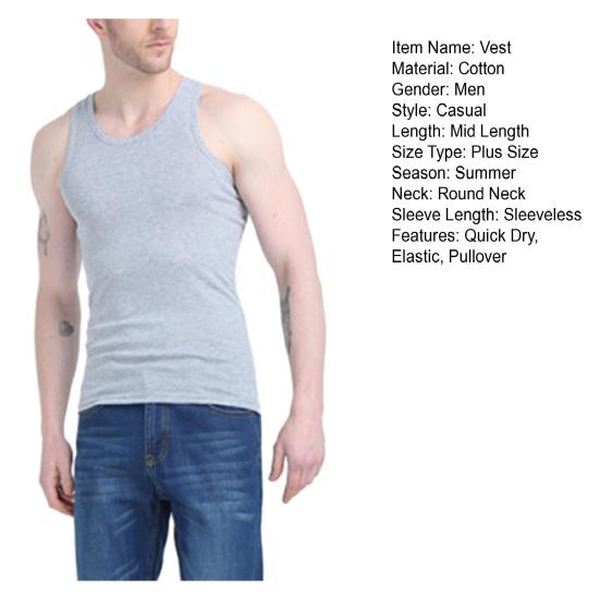 Sportsvest for menn Hurtigtørkende Høy elastisitet Rundhals Slim Fit Ermeløs Daglig slitasje Myk trening Menn Tanktop Herreklær