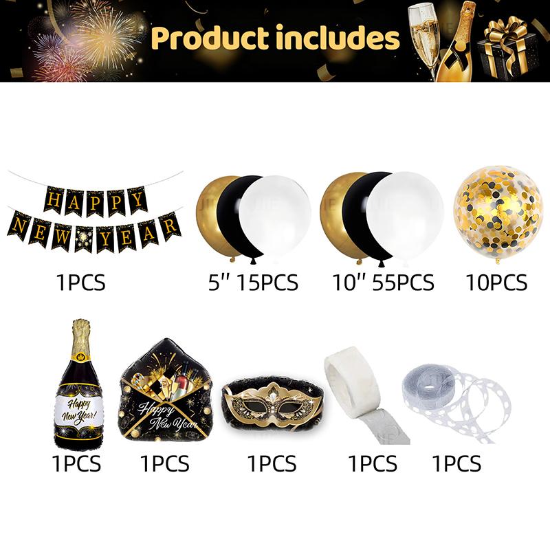 Happy New Year 2026 Aluminum Foil Balloons Gold Number Set Banner Letter Welcome 2026 Party Decorations 2026 Decorations