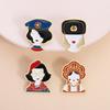 2Pcs Cartoon  Girls Character Costume Images Enamel Pins Custom Ethnic Style Figure Souvenir Brooches Lapel Badge Jewelry