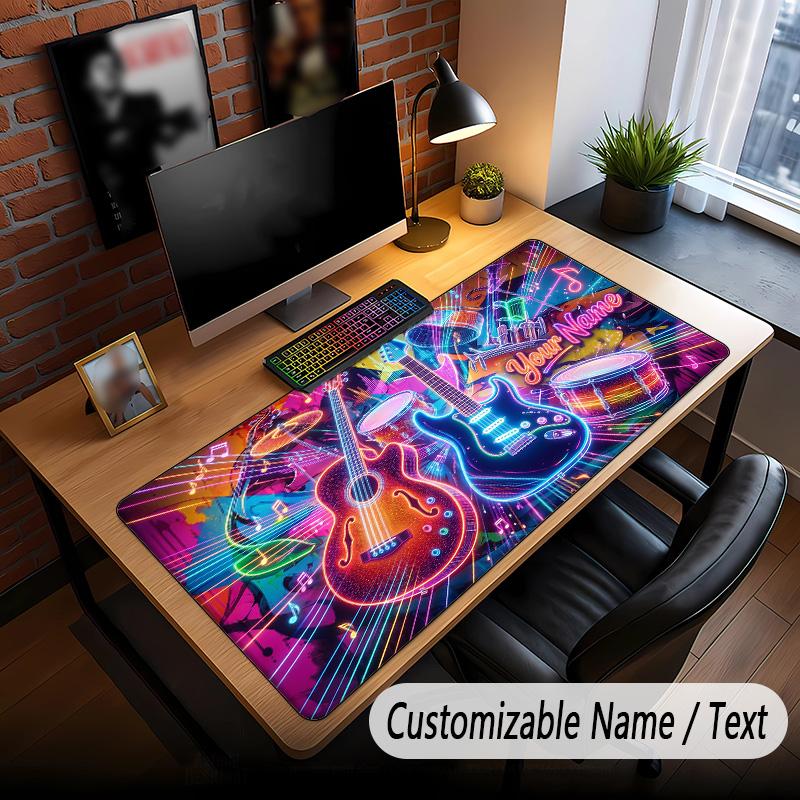 Music General Theme Custom Mouse Pad Personalized With Name Text Customized Desk Mat For Office Home Decor