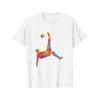 European sizes Men'S Black Short Sleeve T-Shirt with Colorful Soccer Player Graphic Print, Casual Sports Streetwear, Crew Neck