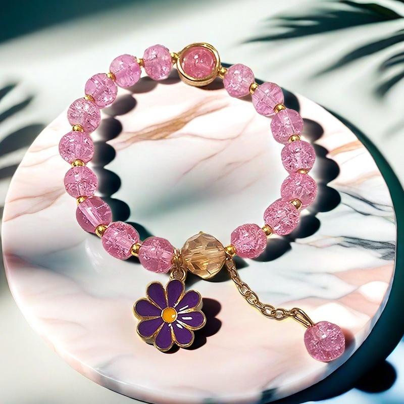 Daisy Popcorn Beaded Bracelet: Elegant Women's Hand Jewelry