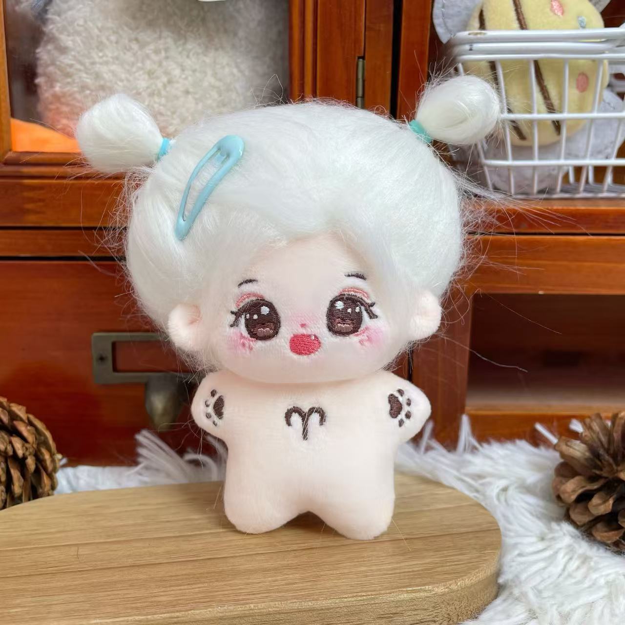 10cm Kawaii 12 Ekliptische Sternbilder Plüschpuppe Niedliches Idol Seestern Baumwollpuppenkörper Mit Lätzchen Anziehspielzeug Mädchen Geburtstagsgeschenk only doll