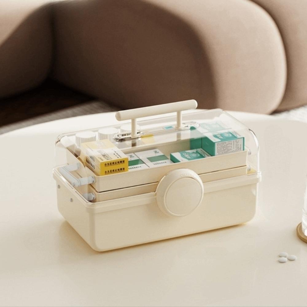 

Portable Multifunctional Drawers Large Capacity Cosmetics Storage Box Stationery L бежевый