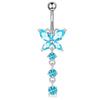 Butterfly Zircon Navel Ring Stainless Steel Belly Button Ring Body Piercing Jewelry  Girl