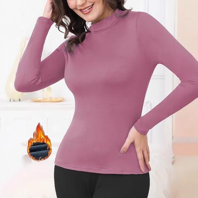 Damhöst Vinter Ny Rundhalsad Långärmad Utomhus Elastisk Smal Passform Sport T-shirt Baslager Topp