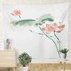 Watercolor Floral Lotus Tapestry Office Living Room Decoration Home Wall Tapestry