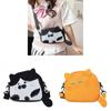 Cute Cat Mini Shoulder Bag With Cotton Material And Zipper Closure For Daily Use