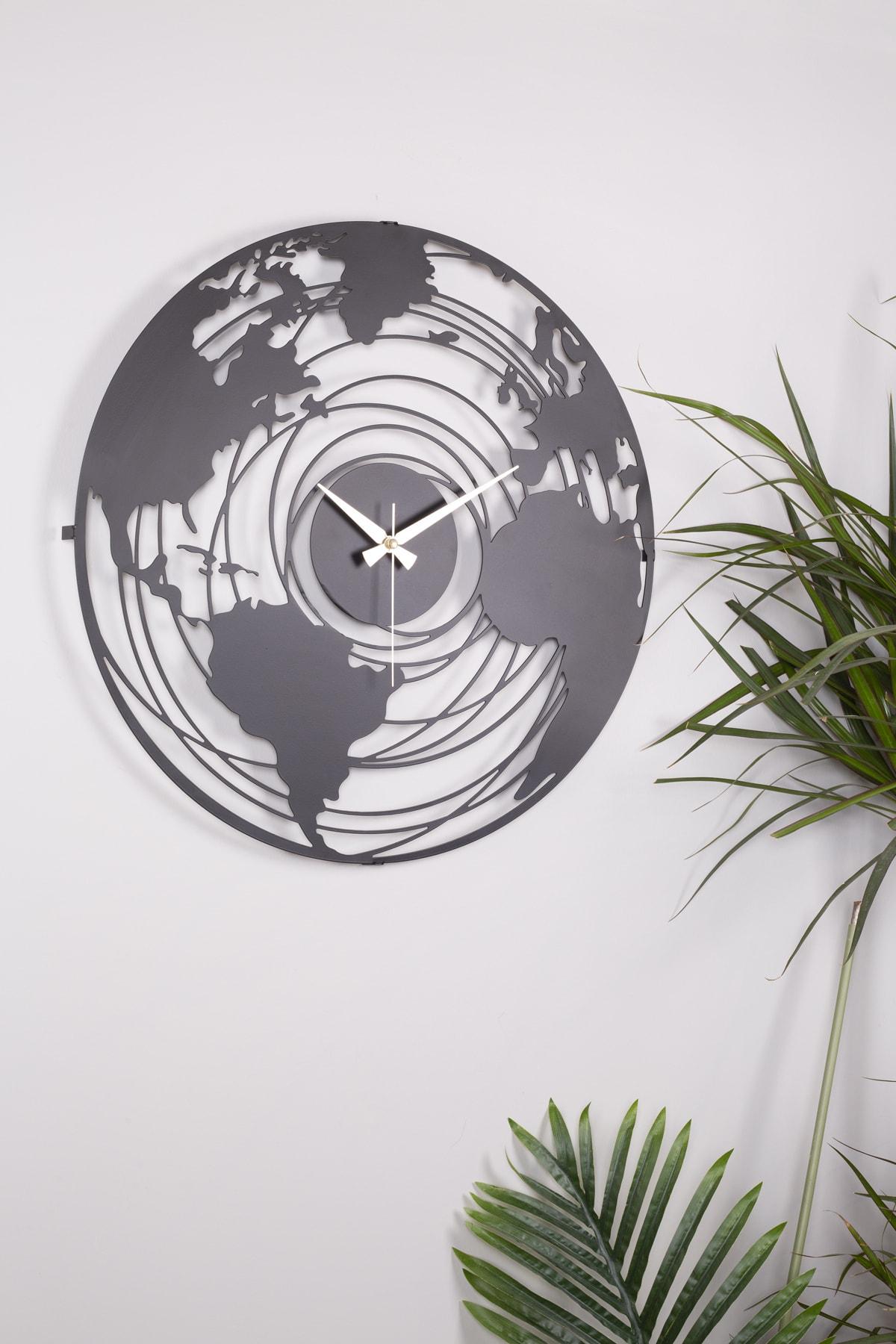 

Muyika Новый дизайн карты мира Металл 50x50 см Бесшумный механизм Декоративные настенные часы Mds-50 50x50