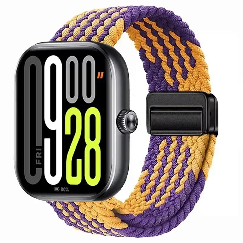 Magnetic Loop for Xiaomi Redmi Watch 4 5 Strap Adjustable Braided Sport Nylon Replacement bracelet for Miband 8 pro/9 pro band