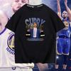 Basketball Curry Short Sleeve T-Shirt Men's Summer Trend Printing Cotton Loose Shoulder Half Sleeve Top