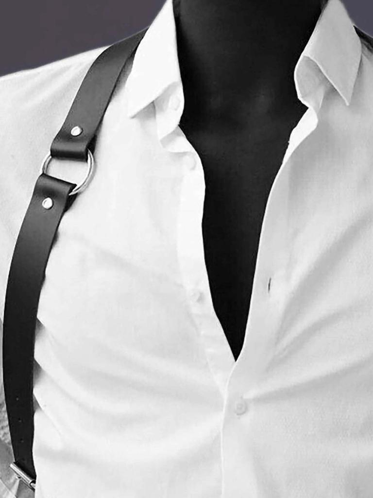 Adjustable Faux Leather Body Harness For Men - Punk Rock Style Accessory For Fashion-Forward Individuals