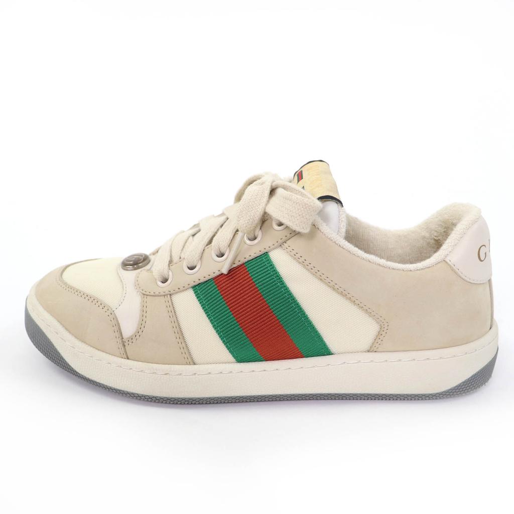 Great GUCCI Low cut sneakers Web stripe GG Marmont vintage logo beige Women 35.5 Used