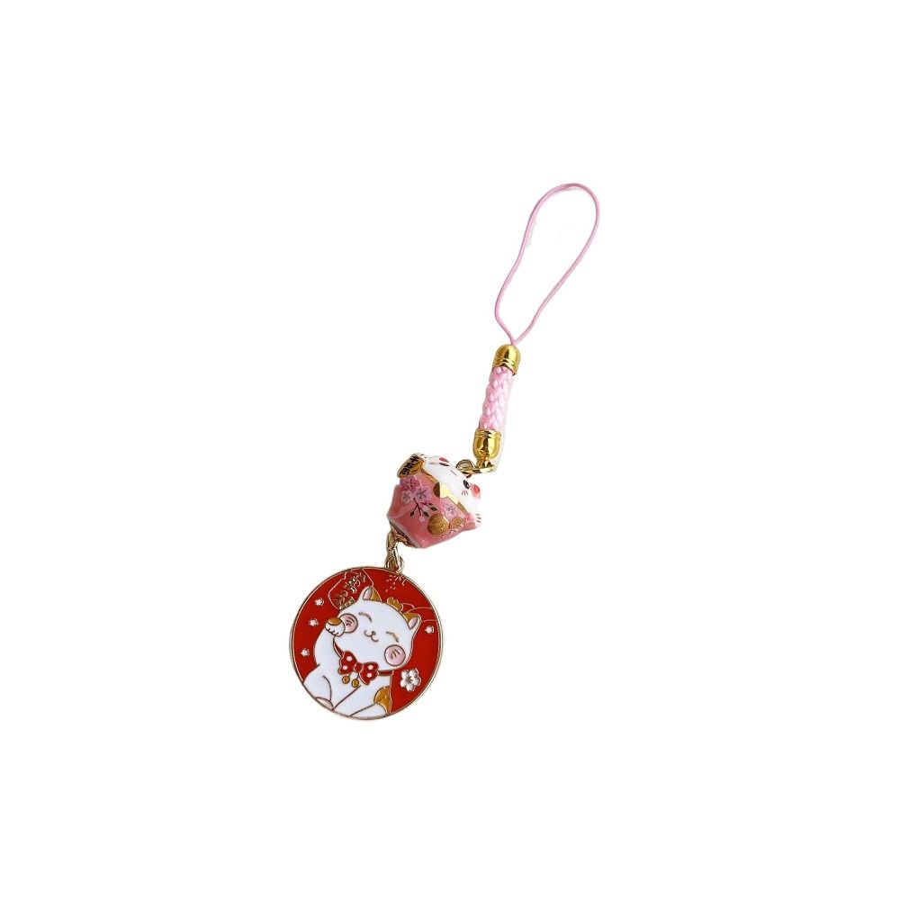 Chinese Style Lucky Cat Charms Phone Chain Anti-drop Fortune Kitten Keychain Hanging Lanyard Exquisite Accessories