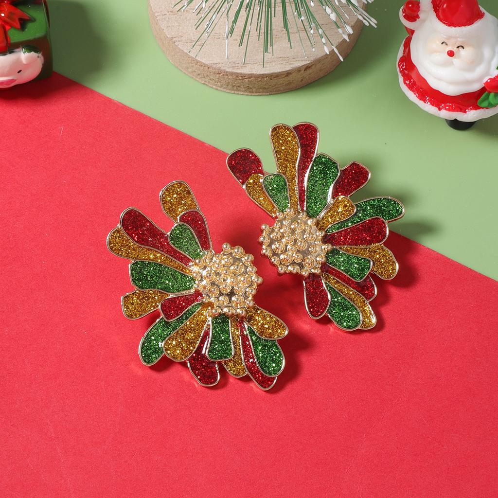 Christmas Fashion Simple Elements, Stud Earrings, Women's Design, Exaggerated Irregular, Special-shaped Flowers, Earrings, Accessories
