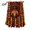 Santa Claus Elk Snowman Gingerbread Man Banner Christmas Hanging Cloth Decoration with LED Light for Home Door Wall And Window Holiday Indoor Outdoor