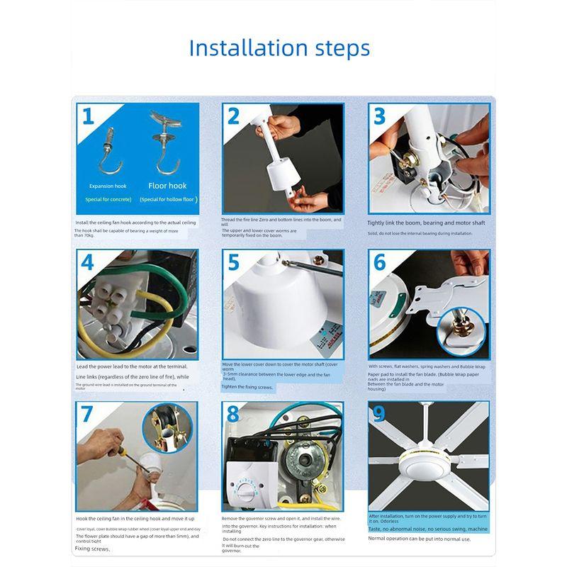 Ox 80-Inch Remote Control Workshop 2 M Large Ceiling Fan