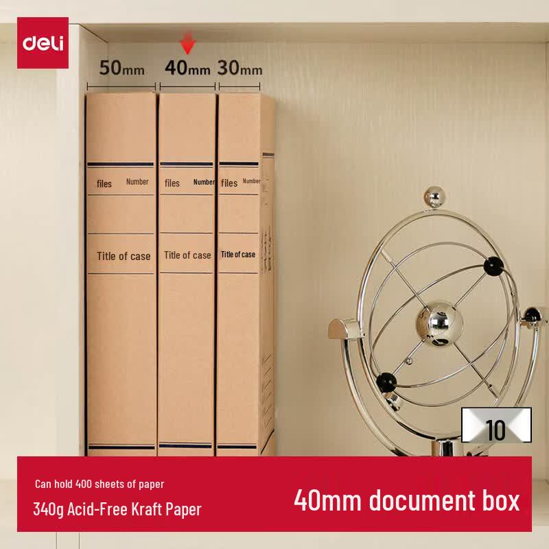 Deli Acid-Free Kraft Paper Archive Storage Boxes (10-Pack)