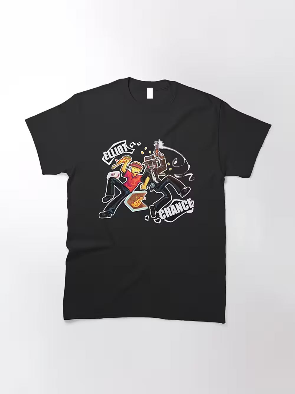 Men s Forsoaken Partners in Crime Graphic T-Shirt- Classic Crew Neck XL