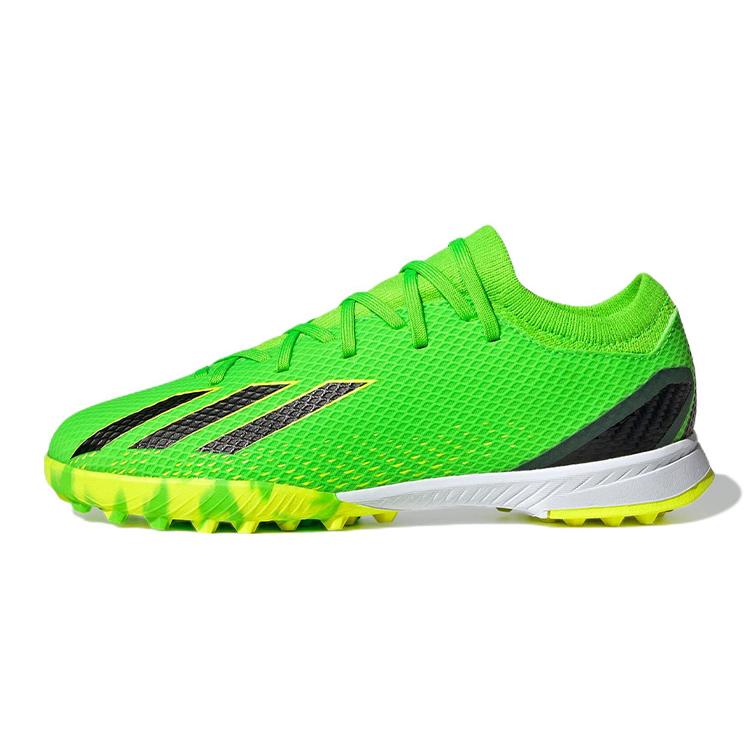 New Adidas X Speedportal 3 TF J Anti Slip Wear Resistant Low Top Kids' Soccer Shoes Neon Green Kids' GW8489