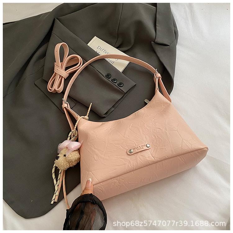 Simple casual large-capacity bag women's 2025 new students commute to work practical soft-sided shoulder bag tide