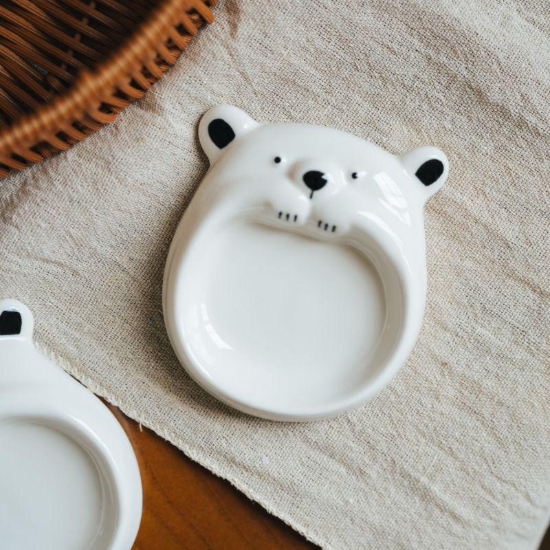 Ceramic Small Flavor Plate, Cute Little Dog Sauce Plate, Butter Small Plate, Mini Sushi Soy Sauce Dipping Bowl