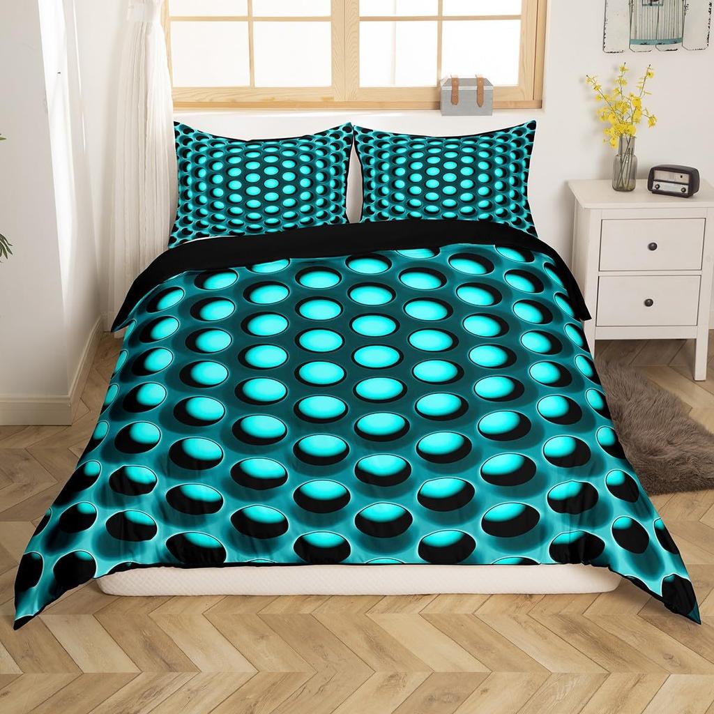 Abstract Honeycomb Coal 3D Digital Printing Three-Piece Set, Duvet Cover, Bedding Set With Pillowcase