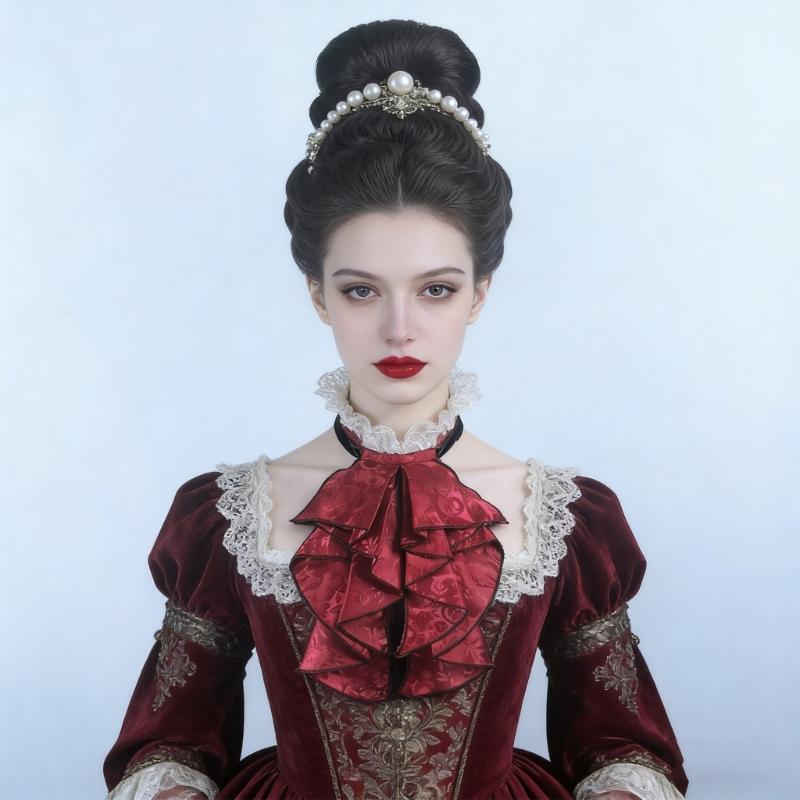 Decorative Jabot Collar Costume Accessory Neckpiece Lace Ruff Collar for Dramatic Outfit Formal Occasion Photography