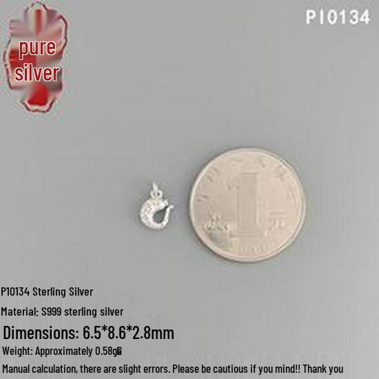 Sterling Silver Koi Pendant Charm - Elegant and Auspicious Bracelet Accessory 999 Silver