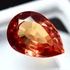 6.40 Ct Natural ORANGE Ceylon Sapphire Pear Unique Gemstone Ring Size CERTIFIED