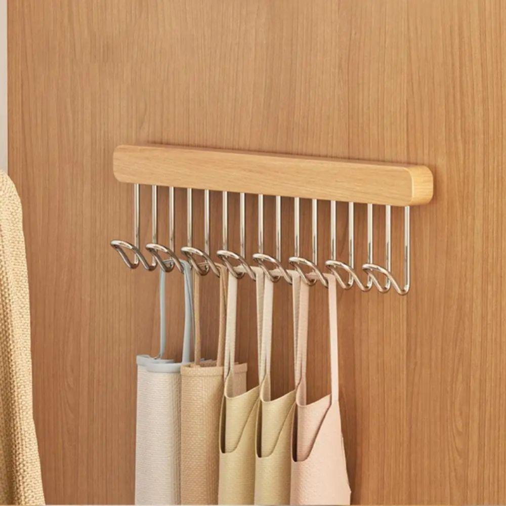 Multifunctional Pull Out Hook Rack Wood Material Closet Rod Clothes Hanger Bar  Pants Hanging