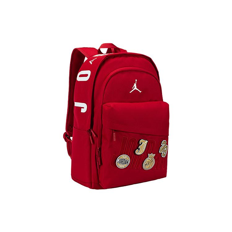 Jordan Gold Logo Velcro Badge Random Stick Series Polyester Backpack Unisex Backpack JD2623161GS-001