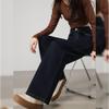 Handu Yishe Women's Fade-Resistant Fleece-Lined Straight Wide-Leg Jeans