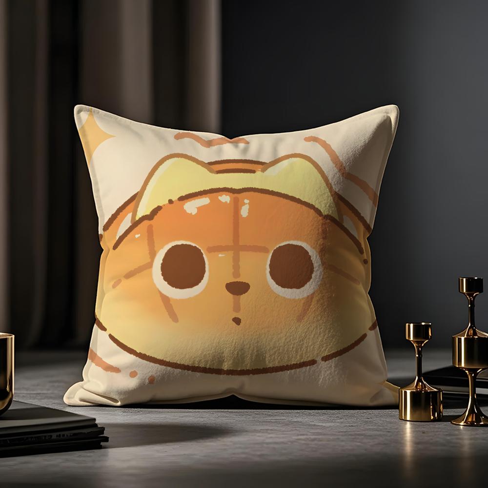 Animal-shaped Desserts Cushion Cover Anti-dustmite Pillowcase Invisible Zipper Silky Short Plush Sofa Cushion Cover