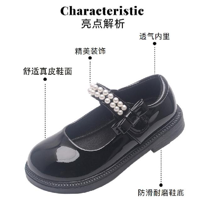 Mary Jane children's princess shoes, black girls' leather shoes, autumn British style school student performance soft-soled children's shoes