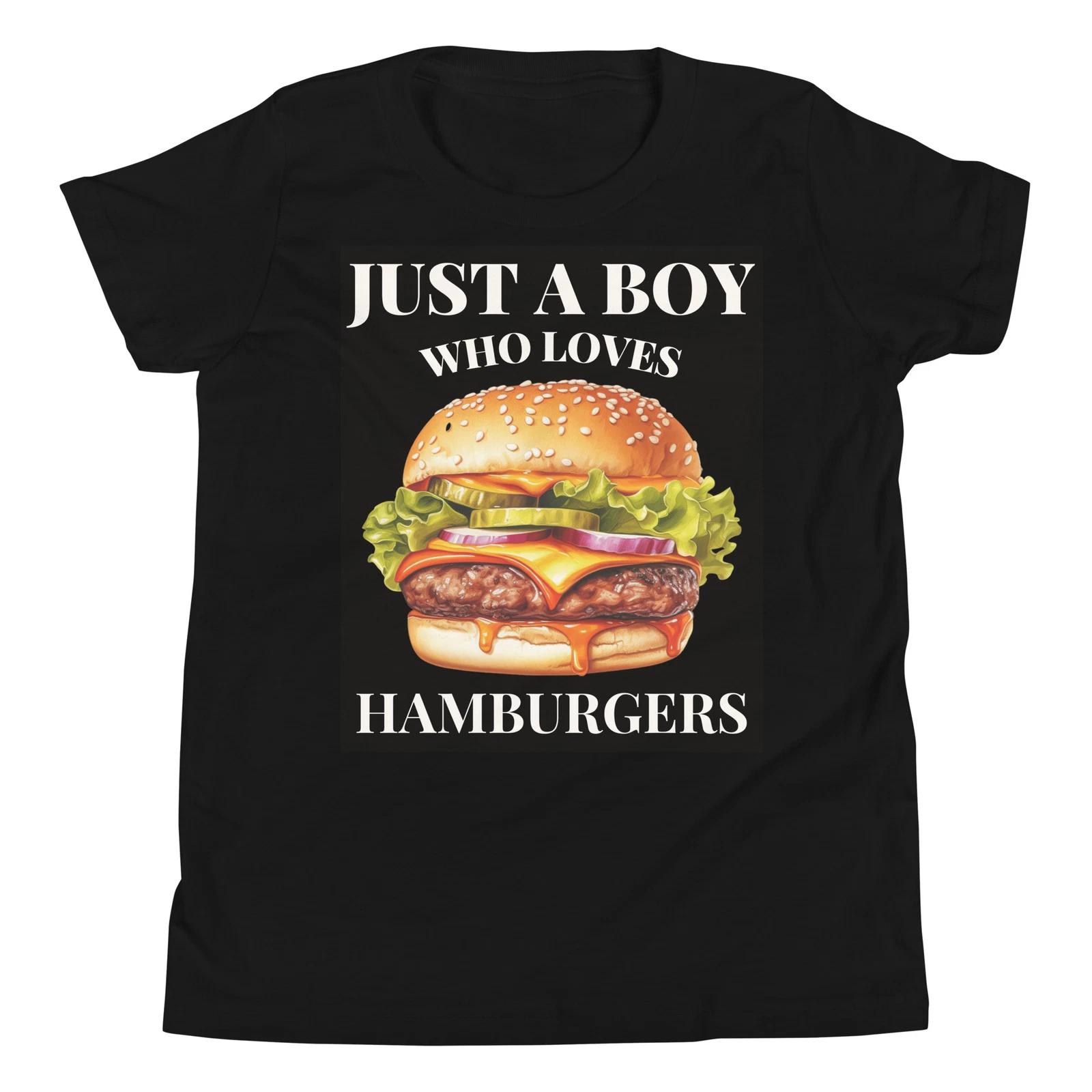 Just a Boy Who Loves Hamburgers Burger Lover Food Lover Youth T-Shirt 120