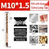 Titanium Coated Cobalt Straight Flute Extra Long Tap for Stainless Steel, Sizes M3-M8