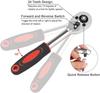 46PCS Master Mechanic Tool Kit with 3/8" Ratchet, SAE/Metric Sockets, Torx/Hex Bits, Extension Bars - Professional Grade