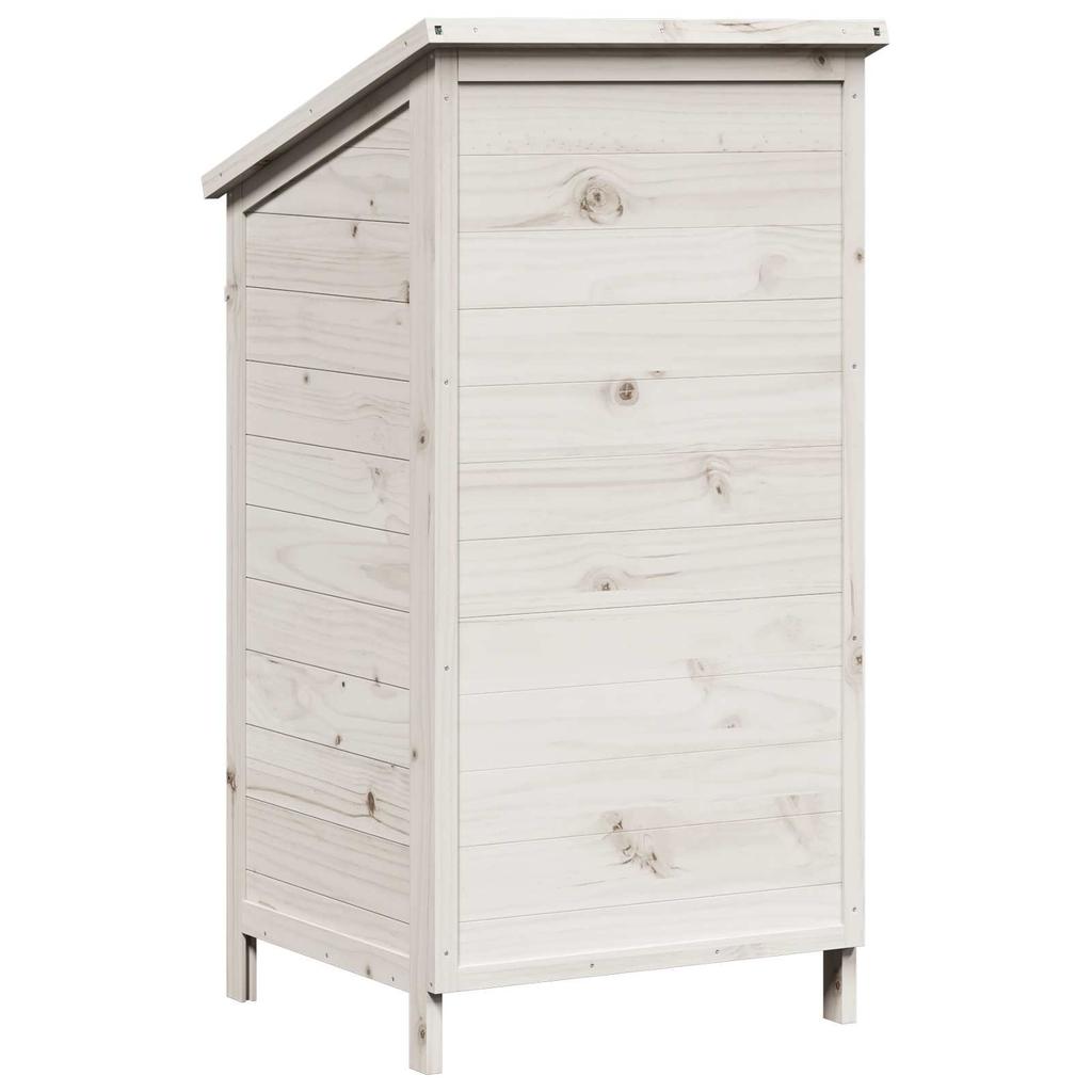 Garden Shed White 59 x 56 x 113.5 cm Solid Spruce Wood
